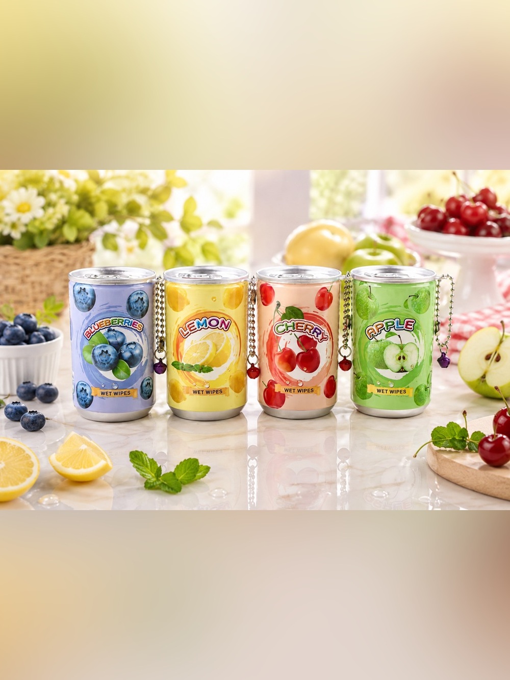 4 fruit can of tissues charms